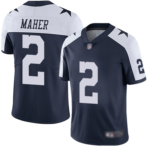 Men Dallas Cowboys Limited Navy Blue Brett Maher Alternate 2 Vapor Untouchable Throwback NFL Jersey